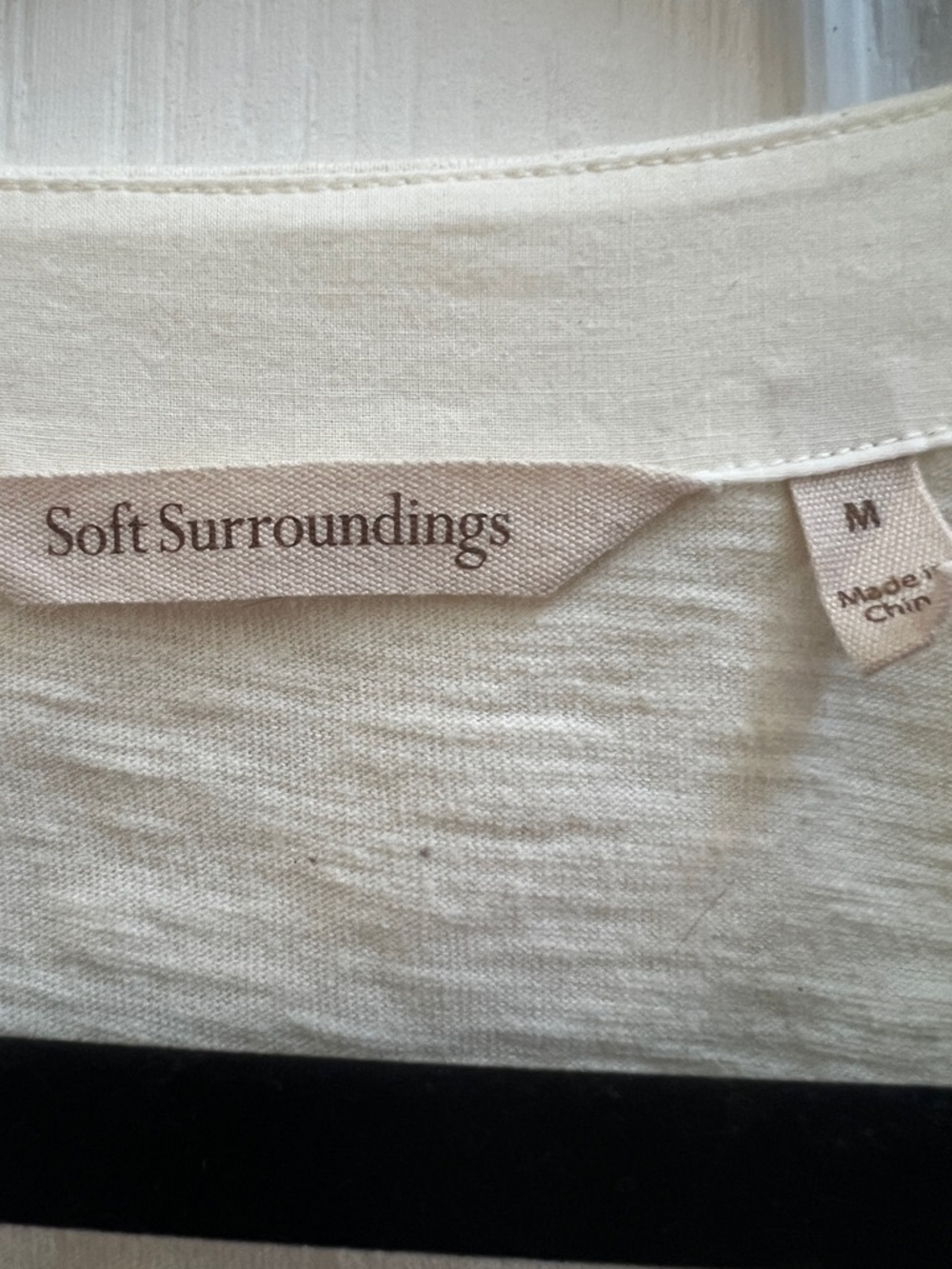 Soft Surroundings Delia 100% Cotton Tank Neutral Boho Top M Lagenlook Coastal - Picture 4 of 5